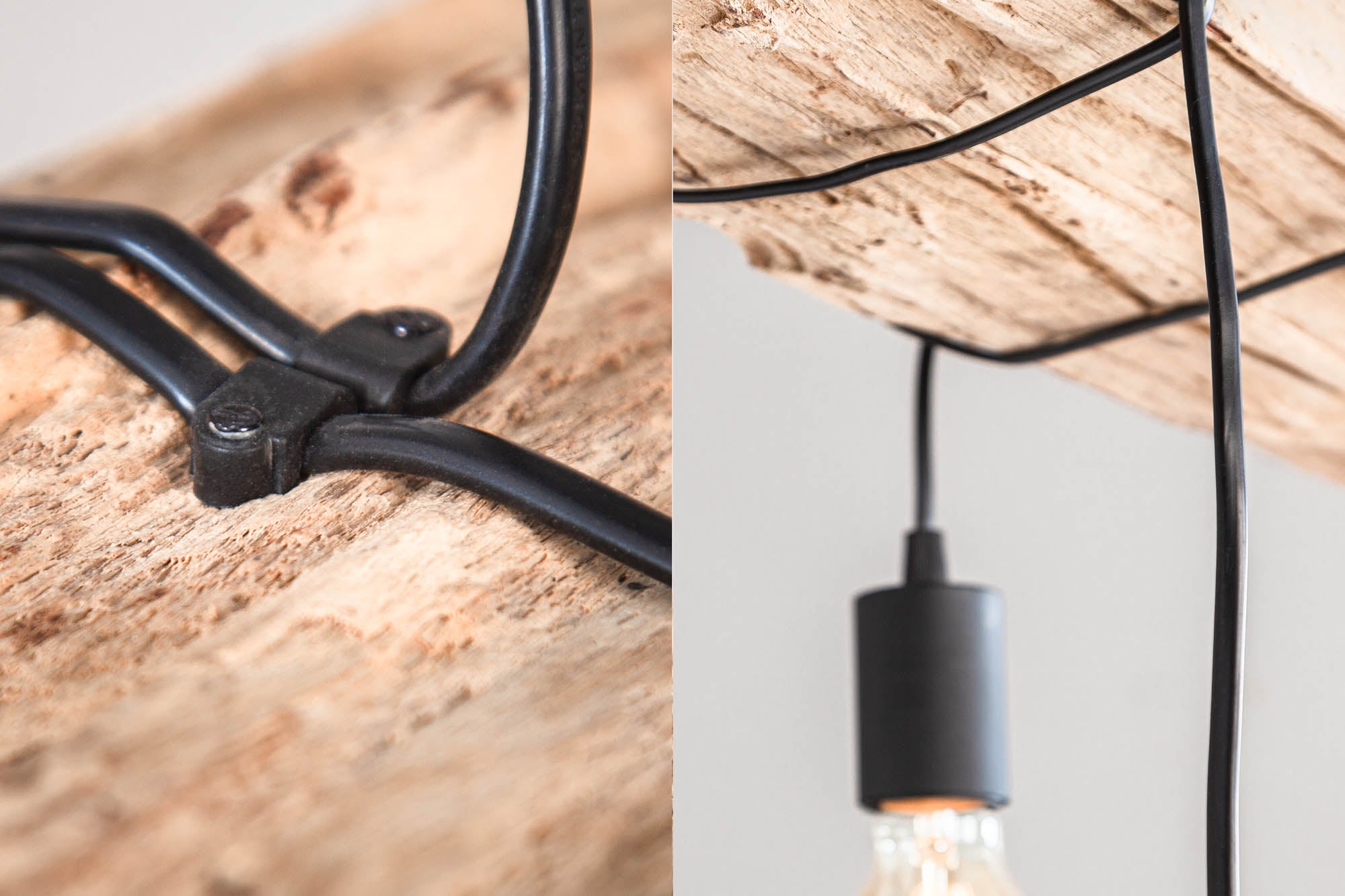 Hanging Lamp Barracuda 70cm Recycled Wood Brown