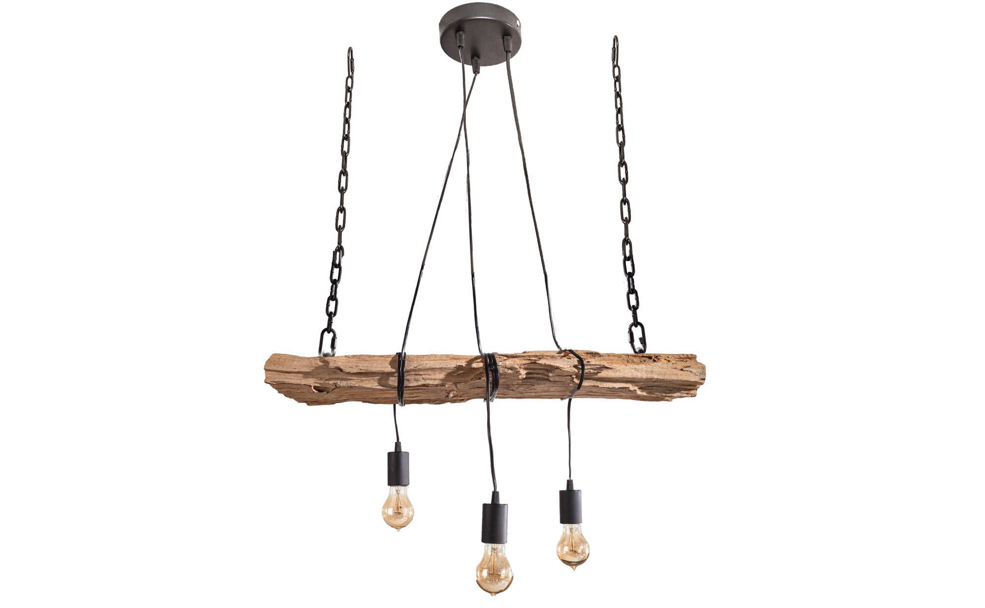 Hanging Lamp Barracuda 70cm Recycled Wood Brown