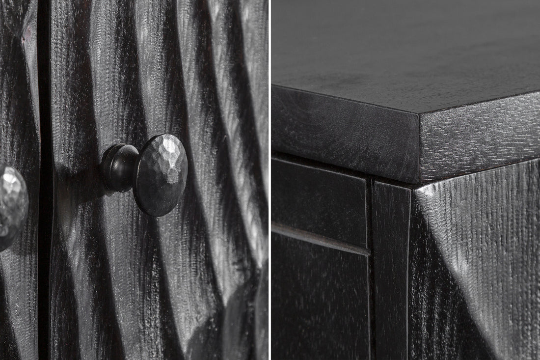 Bar Cabinet Fossil 141cm Mango Wood Black