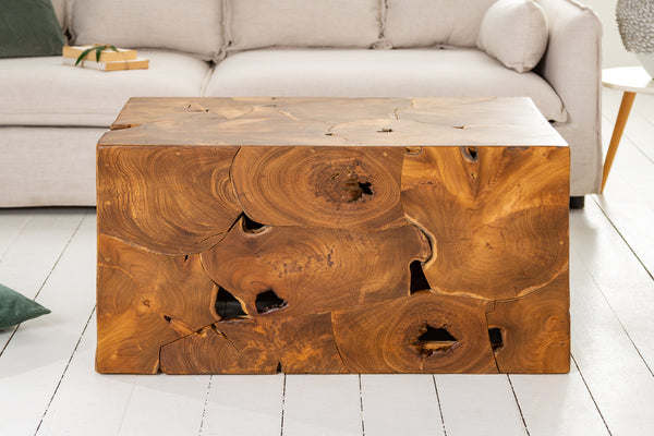 Coffee Table Root Square 90cm Teak Wood Brown