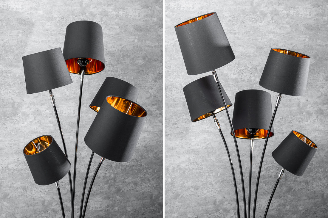Floor Lamp Levels 176cm Metal Black