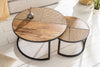Nesting Coffee Table Vienna Round Set of 2 Mango Wood Natural