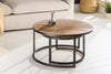Set Of 2 Round Nesting Coffee Tables Vienna 50cm/70cm Mango Wood Natural
