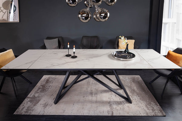 Dining Table Helios 180 220 260cm Marble Look Ceramic