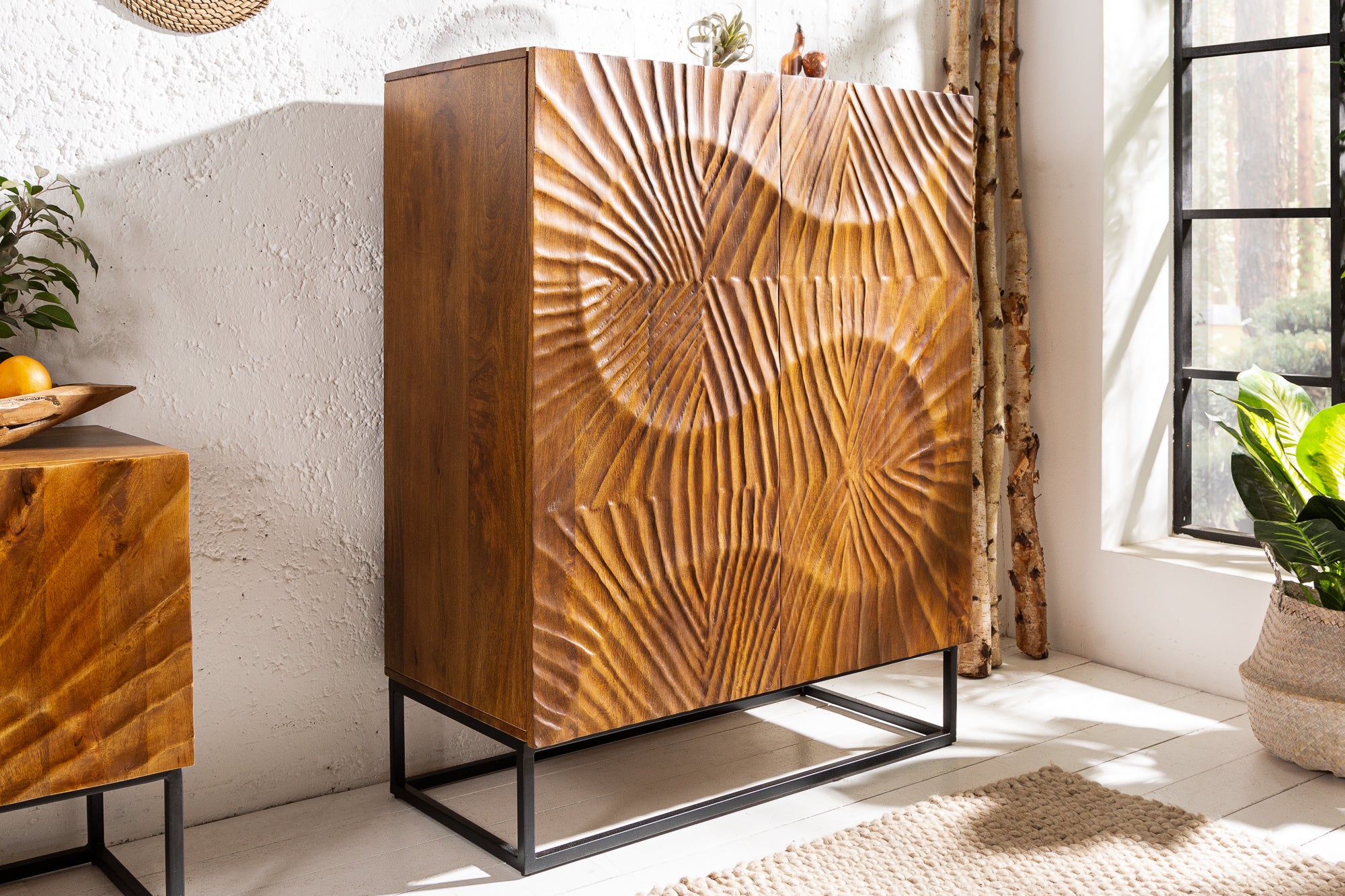 Cabinet Fossil 100cm Mango Wood Brown