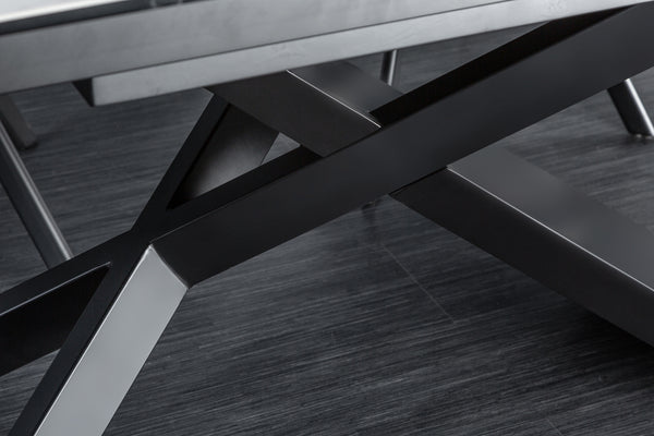 Dining Table Galactic 180-220-260cm Ceramic White Marble Look