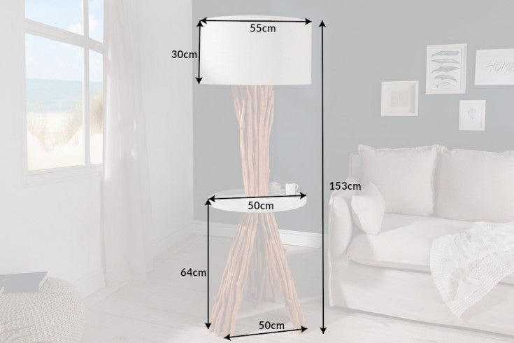 Floor Lamp Servant 153cm Longan Wood Natural