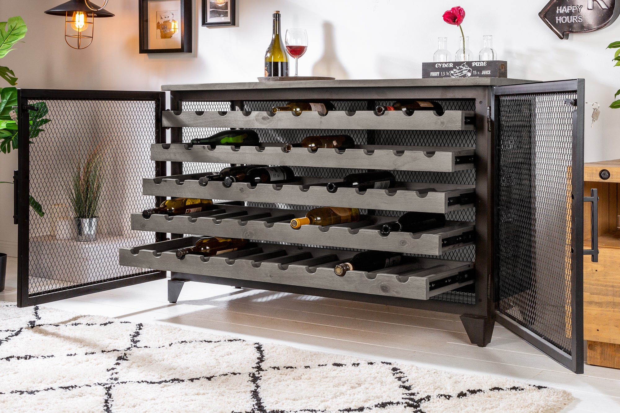 Wine Cabinet Connoisseur 127 cm Grey