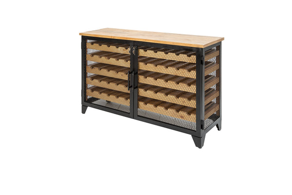 Wine Cabinet Connoisseur 127 cm Pine Wood Natural