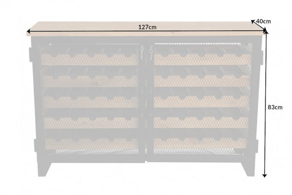 Wine Cabinet Connoisseur 127 cm Pine Wood Natural