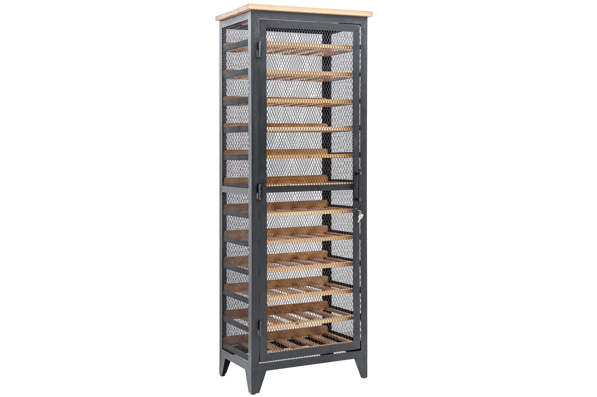 Wine Cabinet Connoisseur 184 cm Pine Wood Natural
