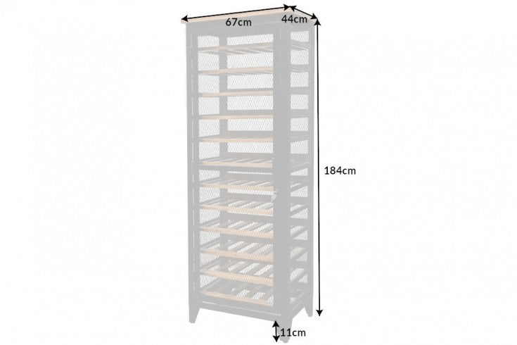 Wine Cabinet Connoisseur 184 cm Pine Wood Natural