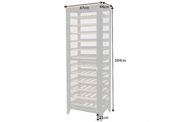 Wine Cabinet Connoisseur 184 cm Pine Wood Natural