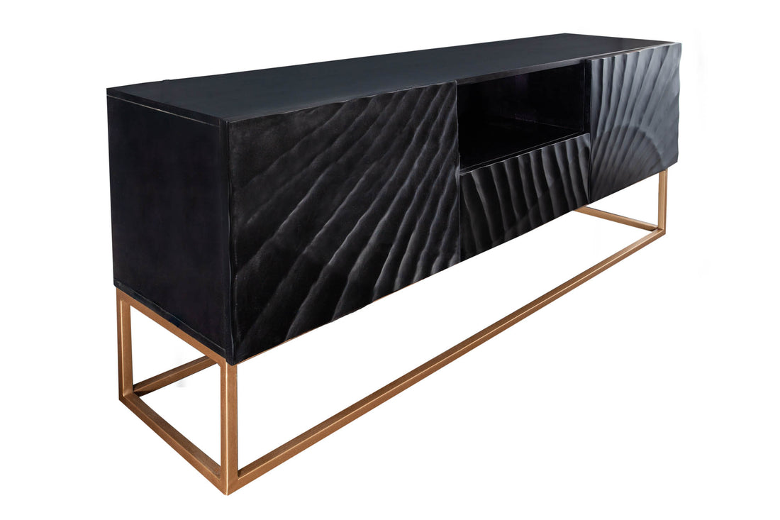 TV Stand Fossil 160cm Mango Wood Black
