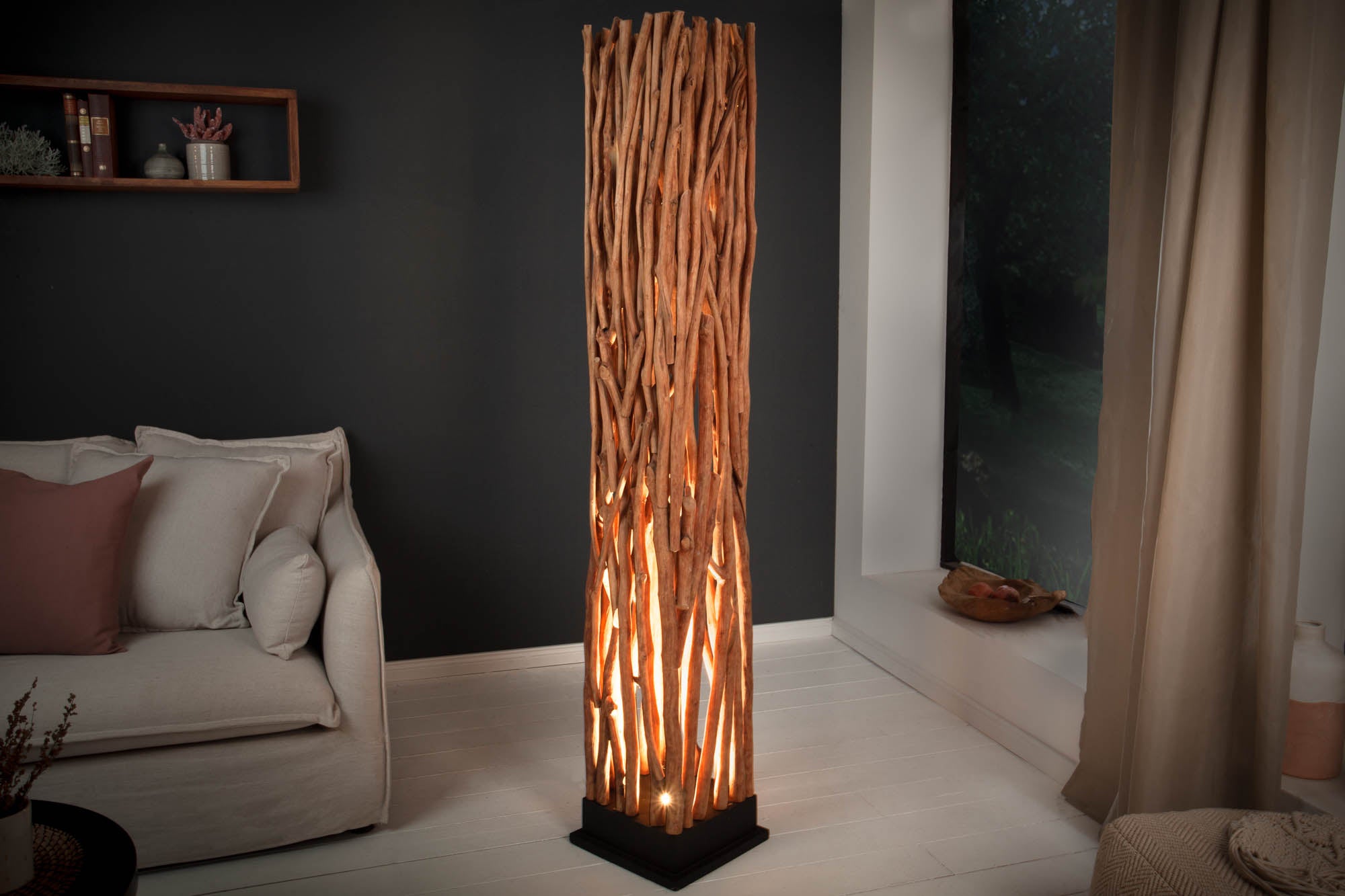 Floor Lamp Nature Art 175cm Longan Wood