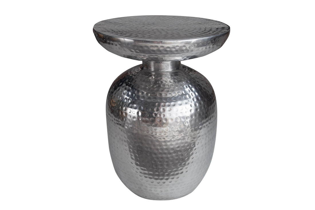 Round Side Table Orient 47cm Metal Silver