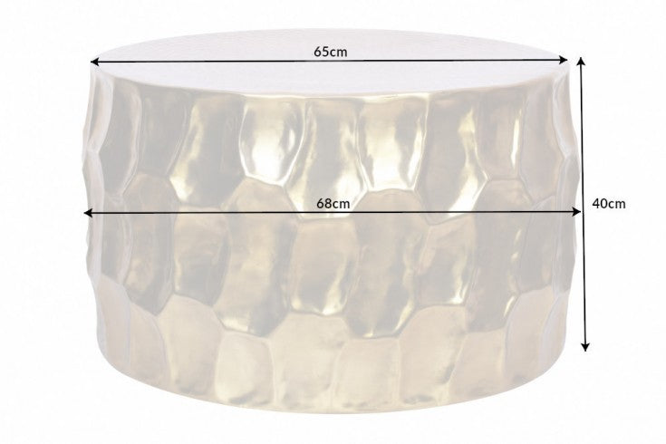Round Coffee Table Organic Orient 68cm Gold