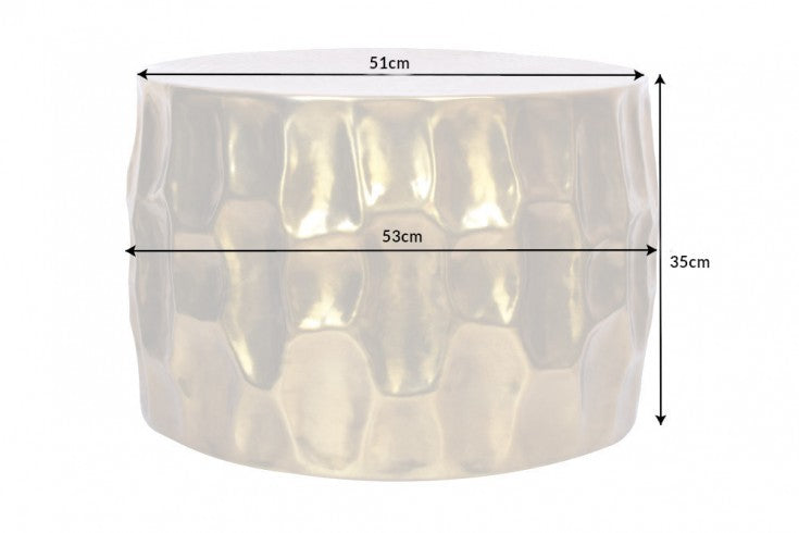 Round Coffee Table Organic Orient 53cm Metal Gold