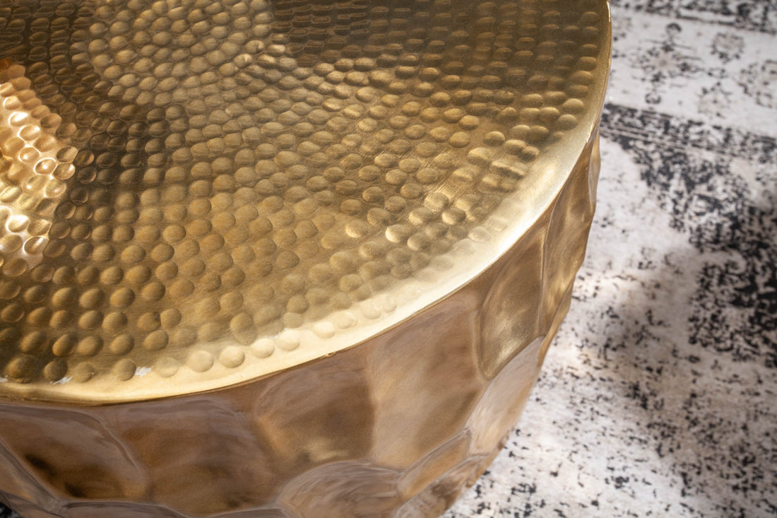 Round Coffee Table Organic Orient 53cm Metal Gold