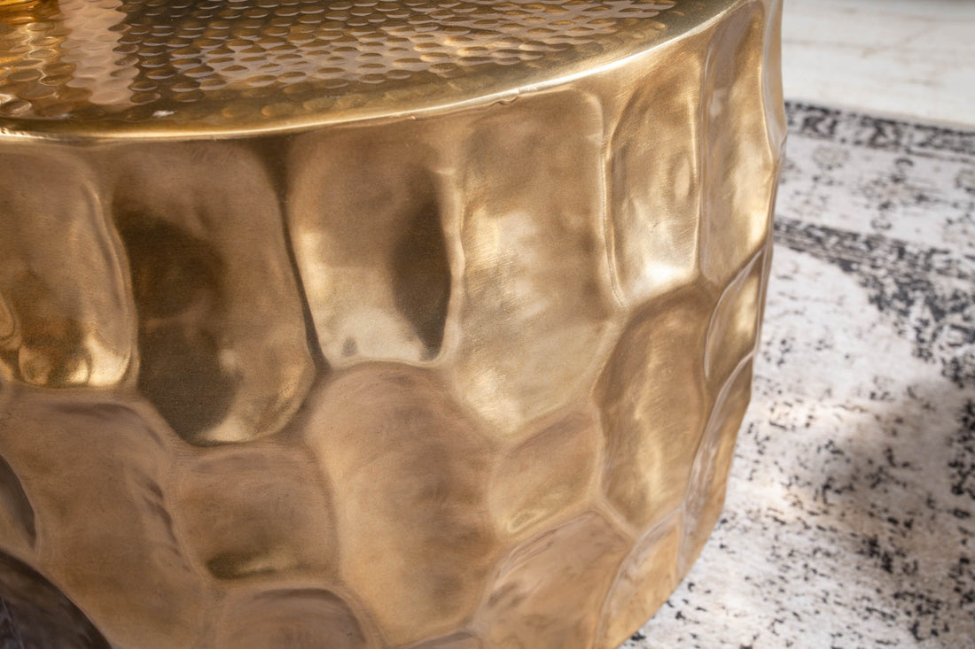 Round Coffee Table Organic Orient 53cm Metal Gold