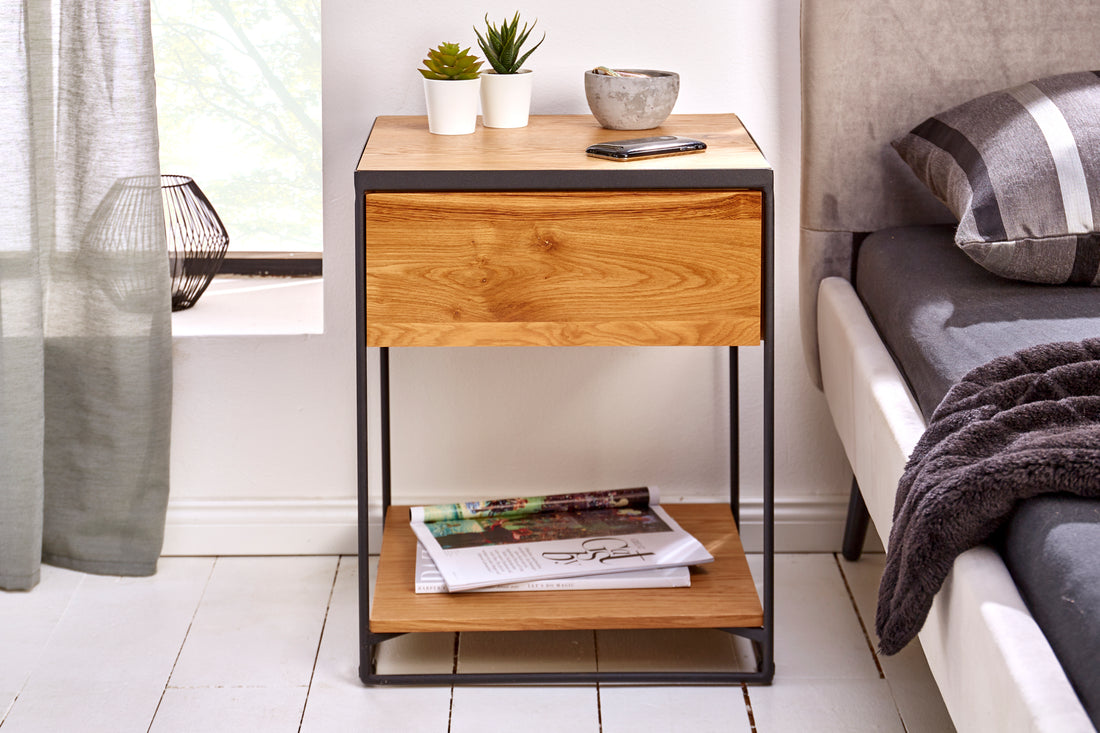Bedside Table Scorpion 40cm Wild Oak Veneer Natural