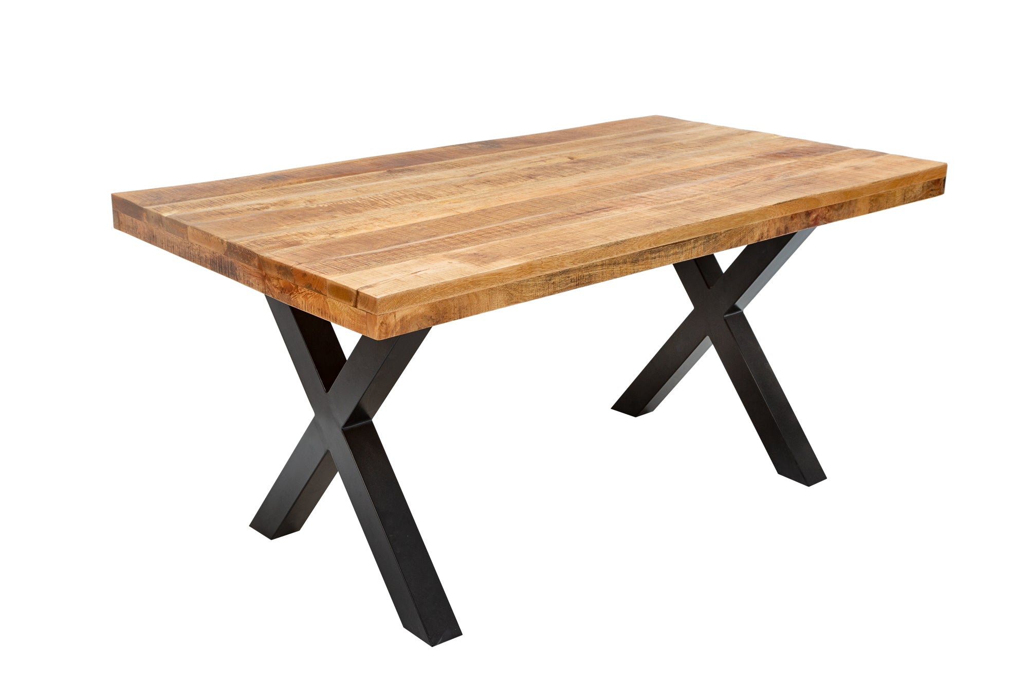 Dining Table Blacksmith 160cm Mango Wood Natural X-Frame