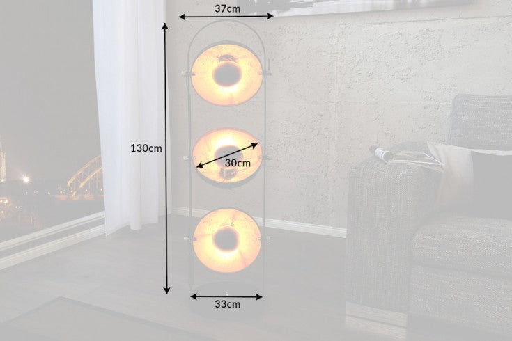 Studio Floor Lamp 128cm Metal Black Gold