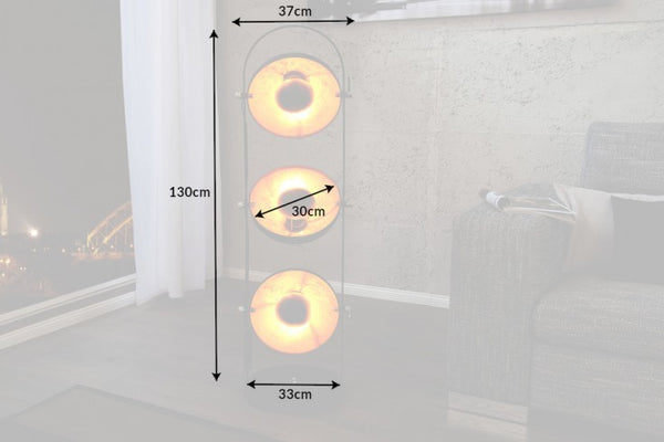 Studio Floor Lamp 128cm Metal Black Gold