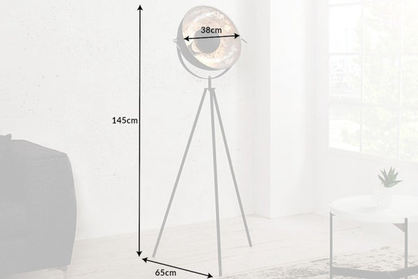Studio Floor Lamp 146cm Metal Black Silver