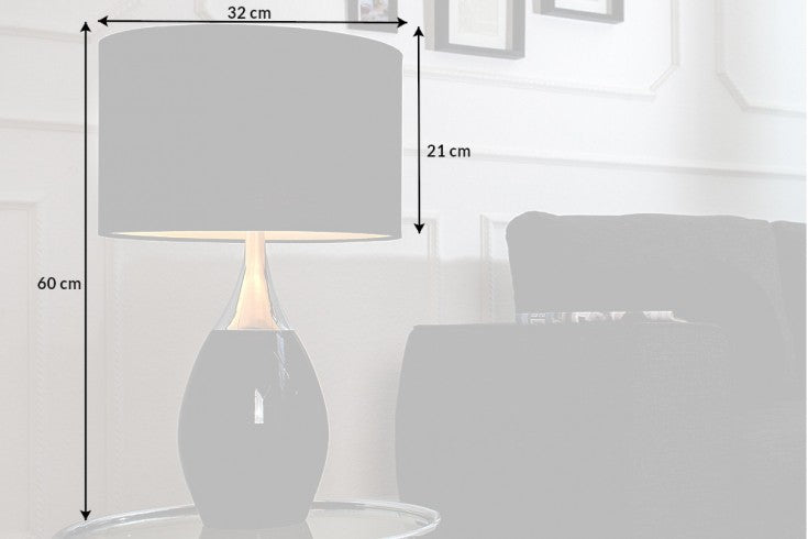 Table Lamp Carla 60cm Metal Black