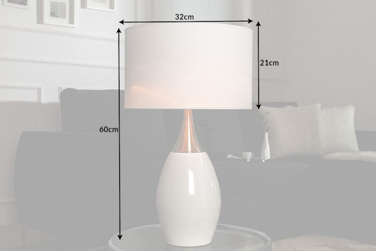 Table Lamp Carla 60cm Metal White