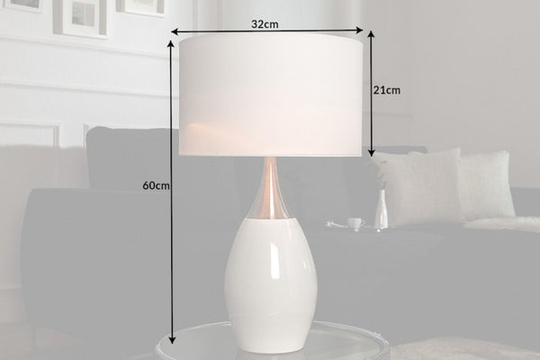 Table Lamp Carla 60cm Metal White
