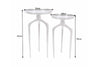 Set Of 2 Round Side Tables Abstract 54cm/59cm Metal Silver
