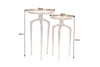 Set Of 2 Side Tables Abstract 54cm/59cm Metal Gold