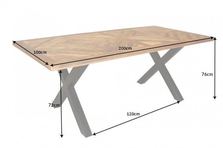 Dining Table Eon 200cm Mango Wood Natural