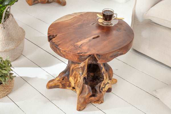 Side Table Root 40cm Teak Wood Brown