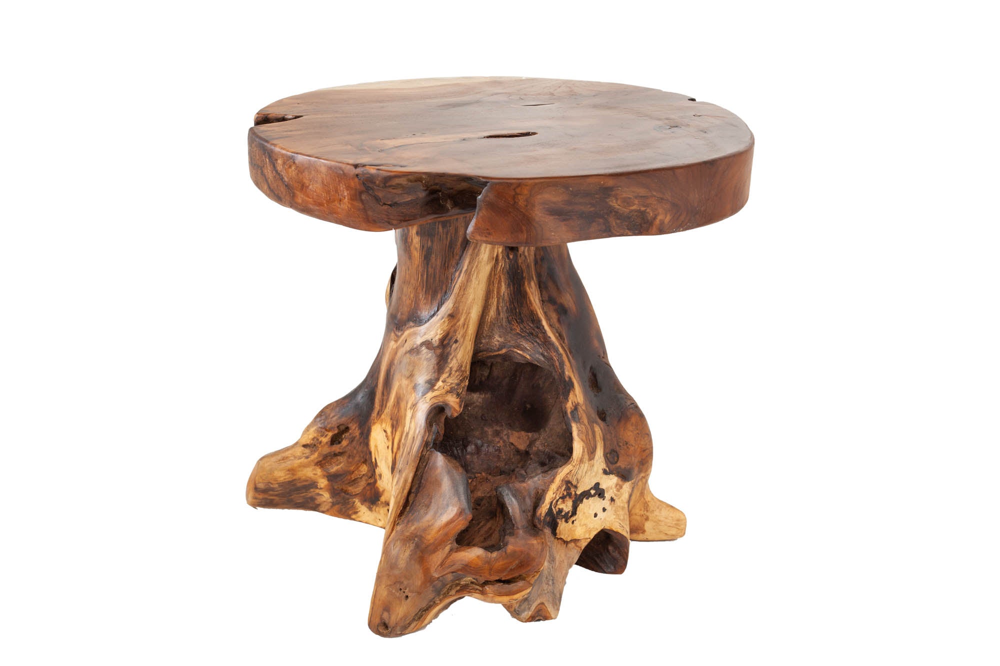 Side Table Root 40cm Teak Wood Brown