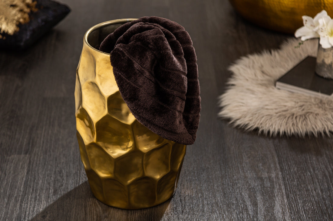 Round Side Table Organic Orient 46cm Metal Gold