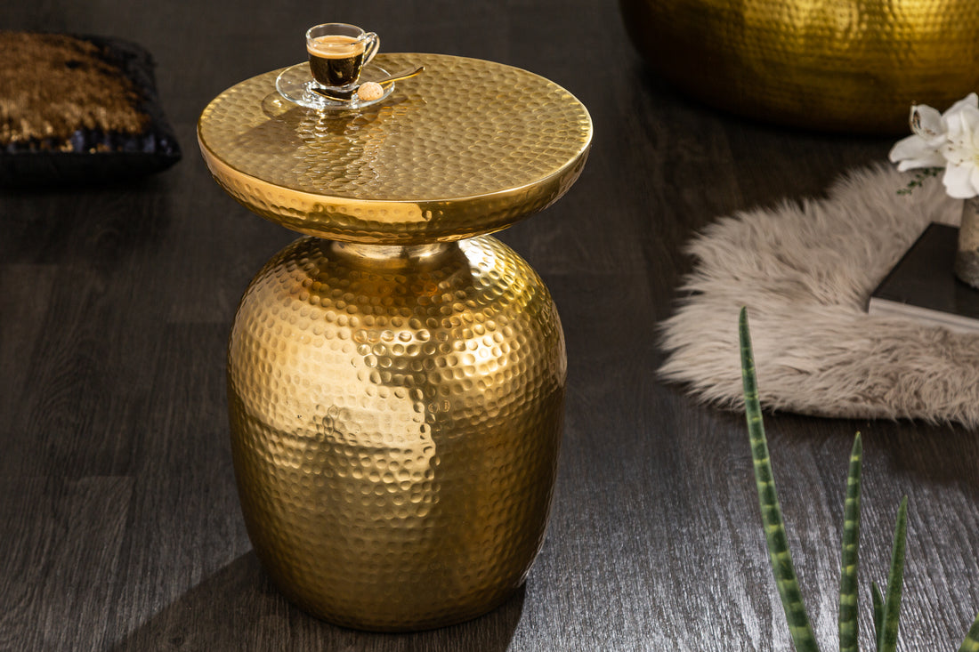 Side Table Orient Aluminium Gold 36cm