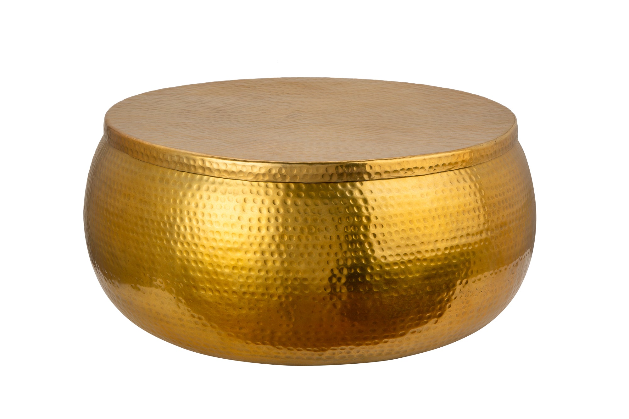 Round Coffee Table Orient Storage 70cm Metal Gold