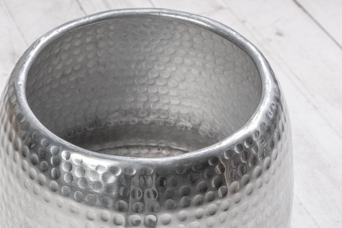 Round Side Table Orient 47cm Metal Silver