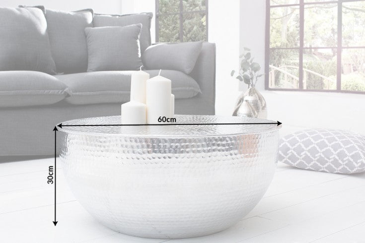 Round Coffee Table Orient II 60cm Metal Silver