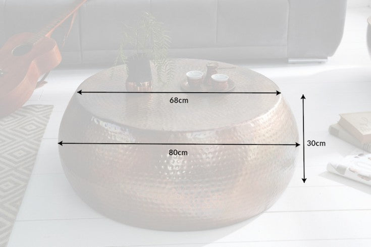 Round Coffee Table Orient 80cm Flamed Copper
