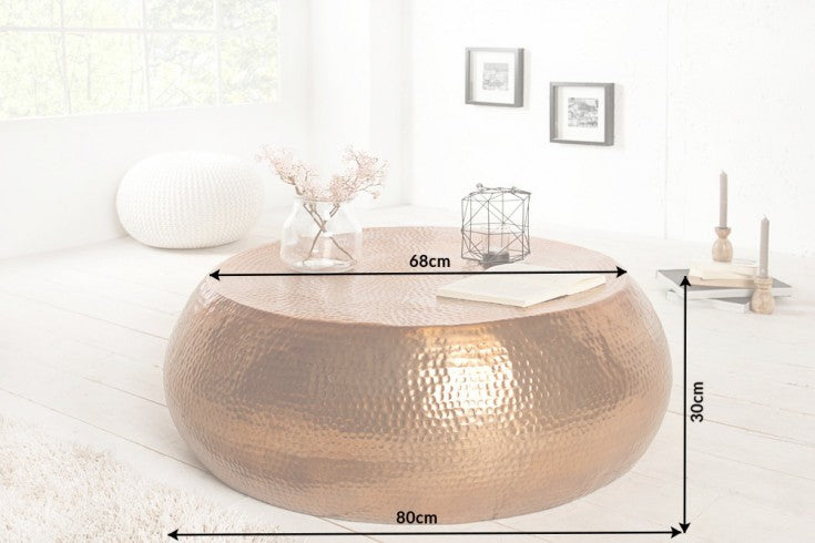 Round Coffee Table Orient 80cm Metal Copper
