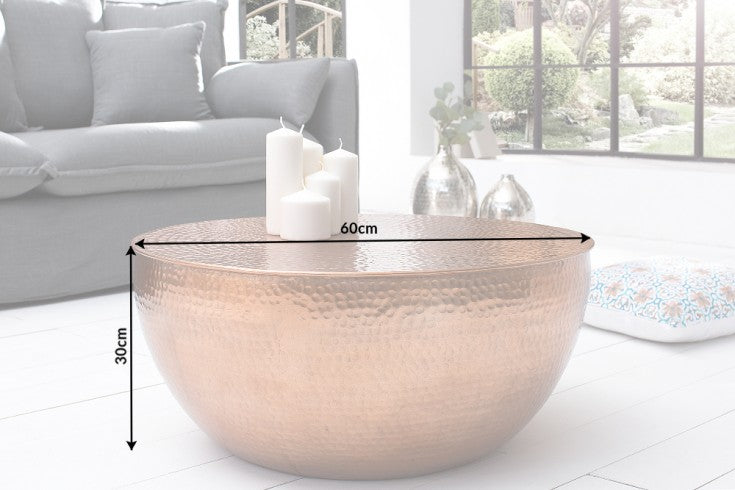 Round Coffee Table Orient 60cm Metal Copper