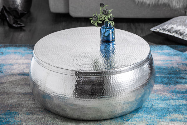Coffee Table Orient Storage 70cm Silver