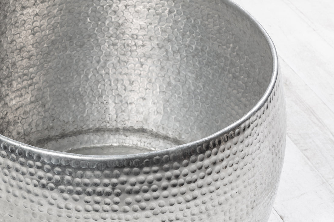 Round Coffee Table Orient 60cm Metal Silver