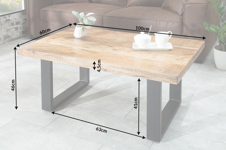 Coffee Table Blacksmith 100cm Mango Wood Natural