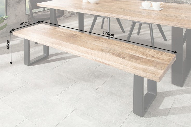 Bench Blacksmith 170cm Mango Wood Natural