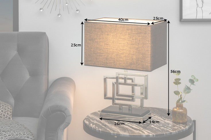 Table Lamp Leonor 56cm Metal Silver